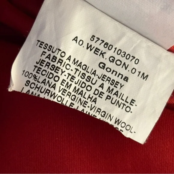 MaxMara Red 100% Virgin Wool Pencil Skirt M *Flaw - Picture 5 of 11